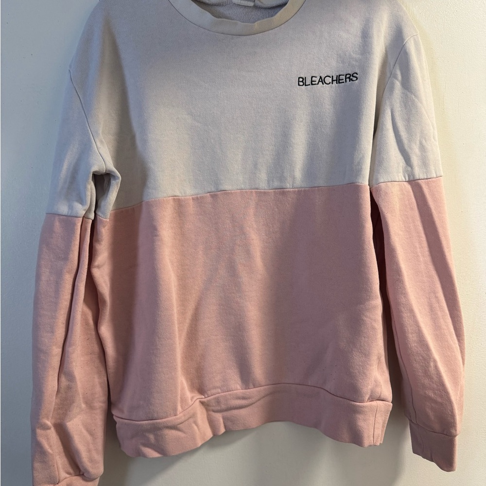 Bleachers Band Colorblock Crewneck Sweatshirt • Jack Antonoff • Pink and White